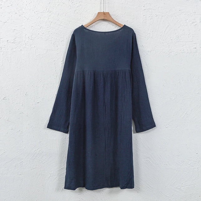 Musselin Kleid Damen Grosse Groessen | Musselin Kleid - Rueckansicht