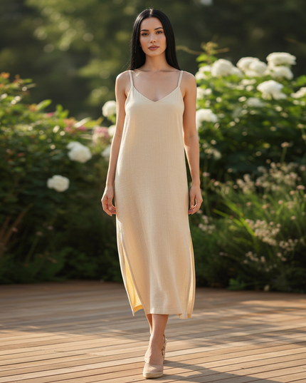 Maxi Musselin Kleid Damen - Sommerkleid Baumwolle - Ansicht 5