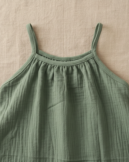 Musselin Kleid Baby - Grün Trägerkleid 80-130 cm - Ansicht 3