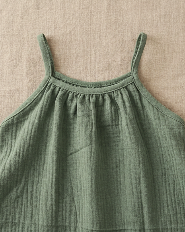Musselin Kleid Baby - Grün Trägerkleid 80-130 cm - Ansicht 3