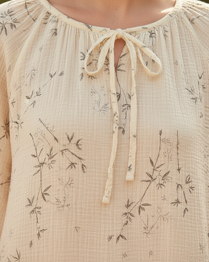 Musselin Kleid Damen Creme | Musselin Kleid - Ansicht 4