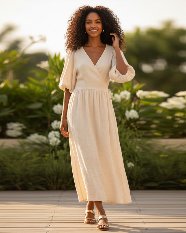 Musselin Kleid Hijab Baumwolle Lang | Musselin Kleid - Ansicht 1