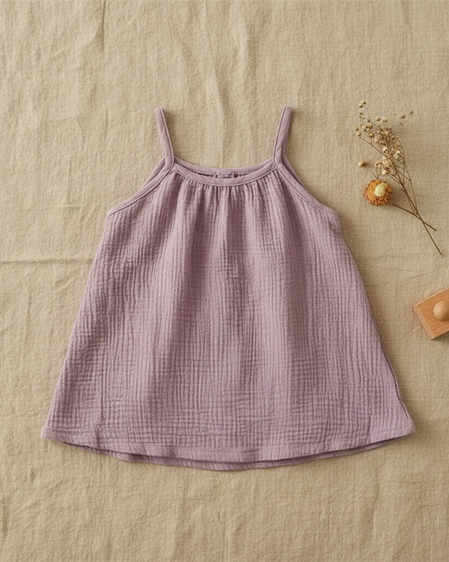 Musselin Kleid Kleinkind - Lila Traegerkleid 80-130 - Ansicht 1