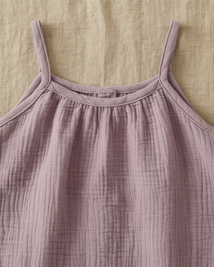 Musselin Kleid Kleinkind - Lila Traegerkleid 80-130 - Ansicht 3