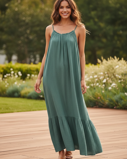 Musselin Kleid Kurz Mint - Trager One Size Strand - Ansicht 1