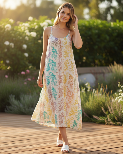 Musselin Kleid Lang Blumen - Weiches Baumwollkleid - Ansicht 5