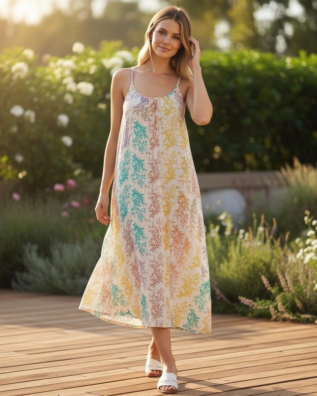 Musselin Kleid Lang Blumen - Weiches Baumwollkleid - Ansicht 5