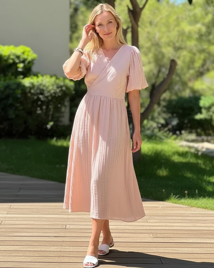 Musselin Kleid Lang Festlich - Bequem & Feminin - Ansicht 1