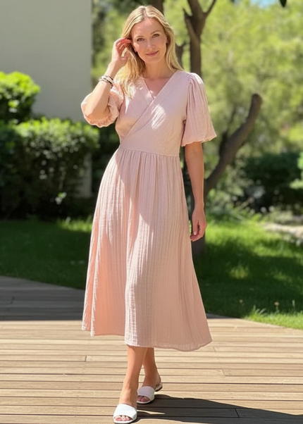 Musselin Kleid Lang Festlich - Bequem & Feminin - Ansicht 1