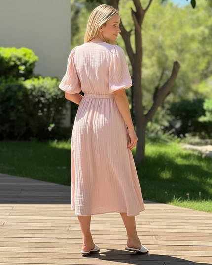Musselin Kleid Lang Festlich - Bequem & Feminin - Ansicht 2