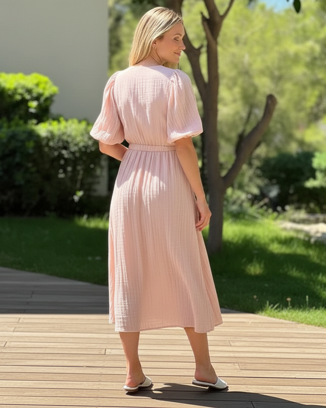 Musselin Kleid Lang Festlich - Bequem & Feminin - Ansicht 2