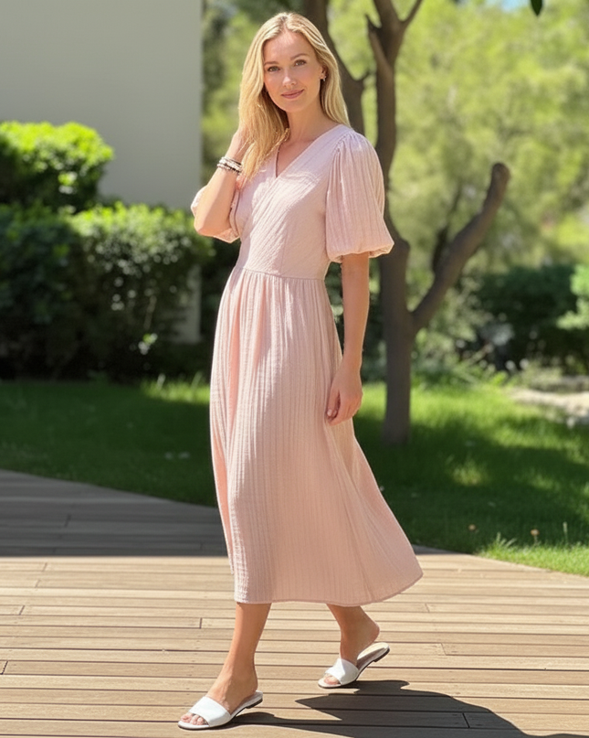 Musselin Kleid Lang Festlich - Bequem & Feminin - Ansicht 3