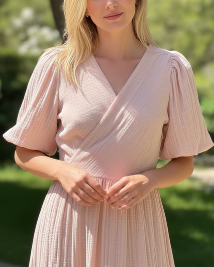 Musselin Kleid Lang Festlich - Bequem & Feminin - Ansicht 4