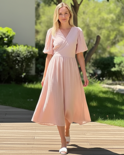 Musselin Kleid Lang Festlich - Bequem & Feminin - Ansicht 5