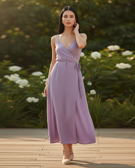 Musselin Kleid Lang Hijab - Luftig & Elegant - Ansicht 1
