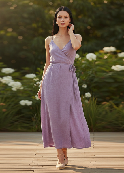Musselin Kleid Lang Hijab - Luftig & Elegant - Ansicht 1