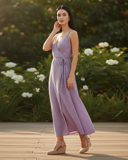 Musselin Kleid Lang Hijab - Luftig & Elegant - Ansicht 3
