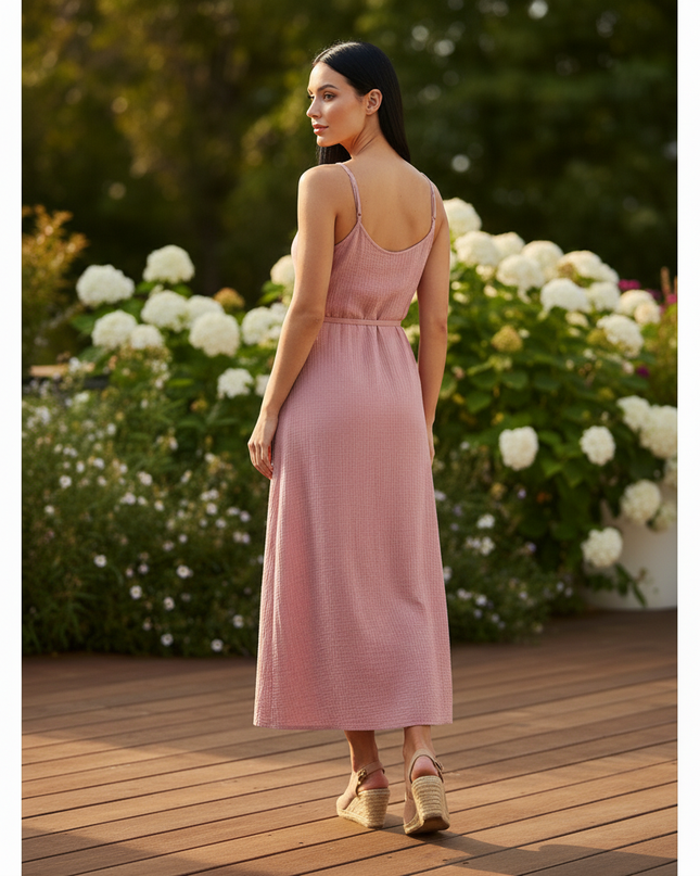 Musselin Kleid Lang Mit Knoepfen - Ansicht 2