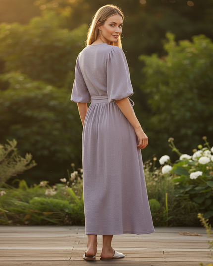 Musselin Kleid Lang Mit Spitze - Ansicht 2