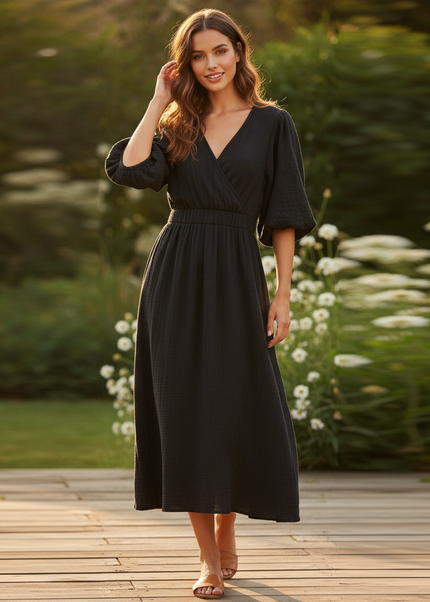 Musselin Kleid Lang Oversized - Leicht & Luftig - Ansicht 1