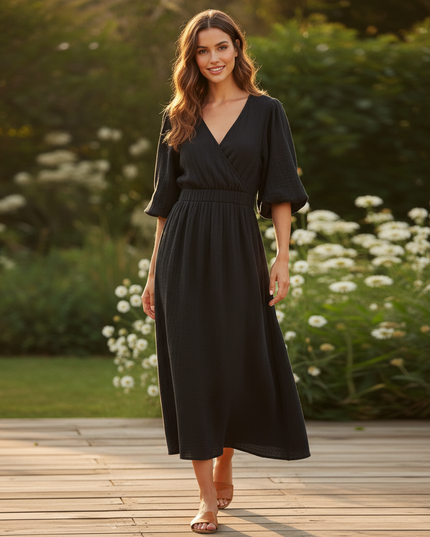 Musselin Kleid Lang Oversized - Leicht & Luftig - Ansicht 5