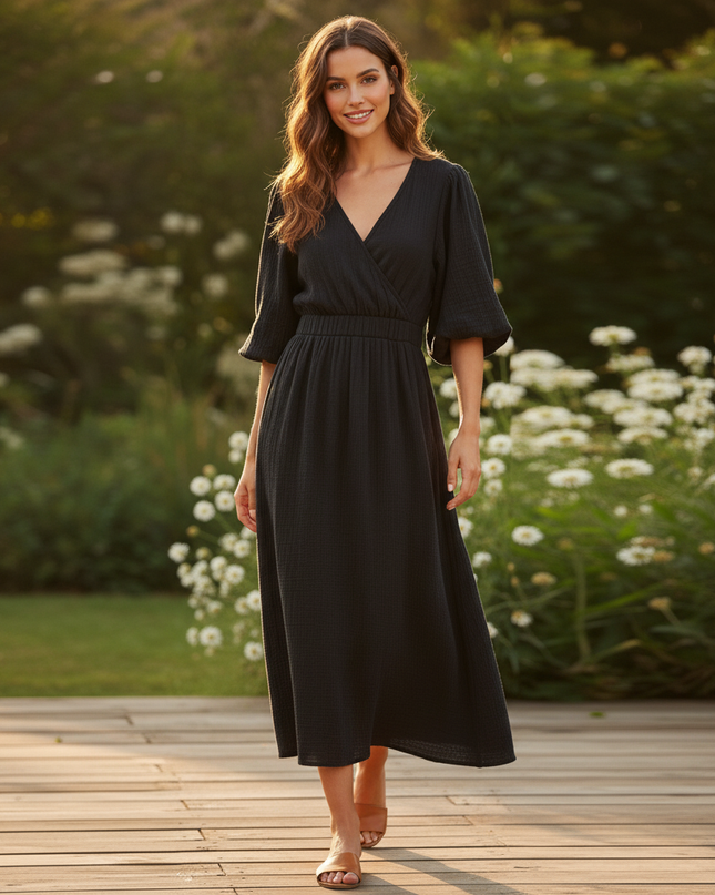 Musselin Kleid Lang Oversized - Leicht & Luftig - Ansicht 5