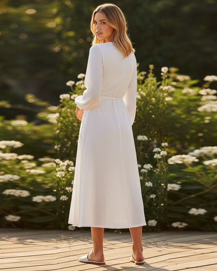 Musselin Kleid Langarm - Elegantes Sommerkleid - Ansicht 2