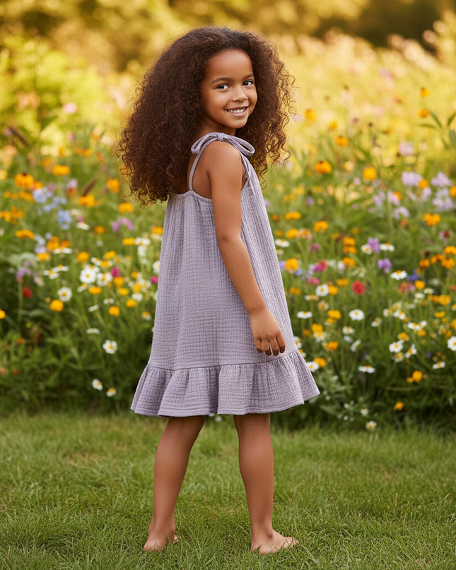Musselin Kleid Maedchen 140 - Lavendel Baby Slip - Ansicht 2