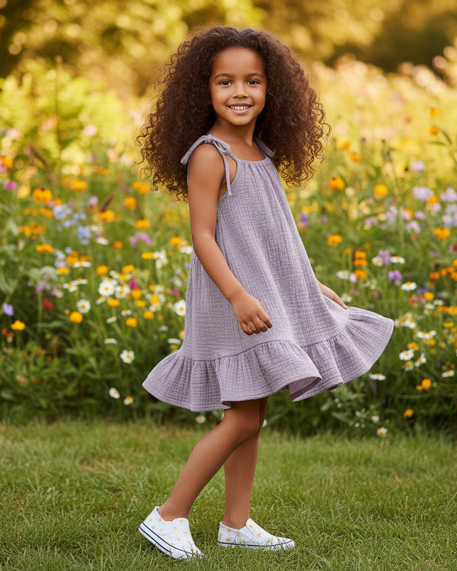 Musselin Kleid Maedchen 140 - Lavendel Baby Slip - Ansicht 3