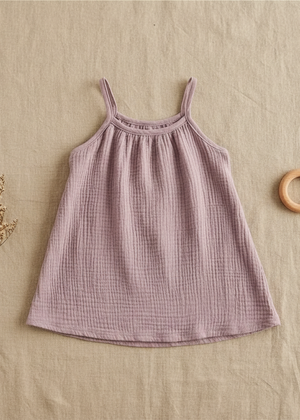 Musselin Kleid Maedchen Binden - Lila Baby Kleid - Ansicht 1