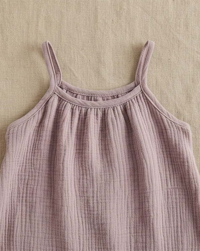 Musselin Kleid Maedchen Binden - Lila Baby Kleid - Ansicht 3