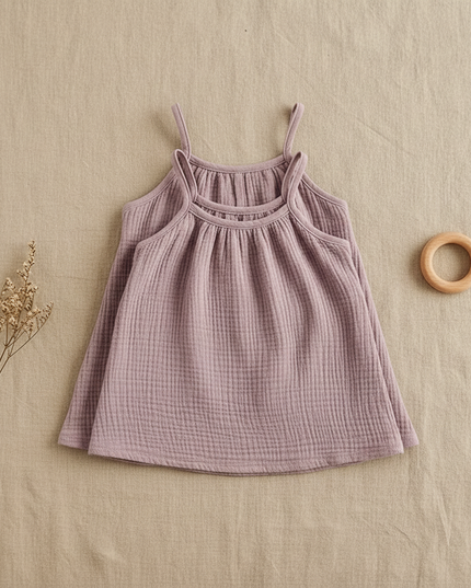 Musselin Kleid Maedchen Binden - Lila Baby Kleid - Ansicht 4