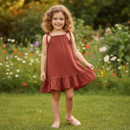 Musselin Kleid Maedchen Burgund - Baby Sarafan - Ansicht 1