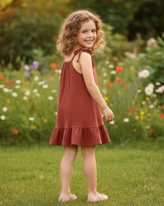 Musselin Kleid Maedchen Burgund - Baby Sarafan - Ansicht 2