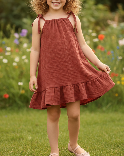 Musselin Kleid Maedchen Burgund - Baby Sarafan - Ansicht 4