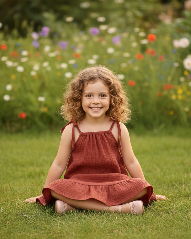 Musselin Kleid Maedchen Burgund - Baby Sarafan - Ansicht 5