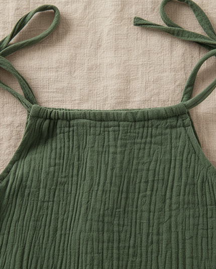Musselin Kleid Maedchen Dunkelgruen - Baby Slip - Ansicht 3