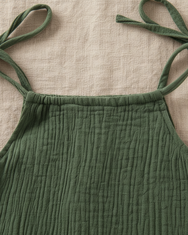 Musselin Kleid Maedchen Dunkelgruen - Baby Slip - Ansicht 3