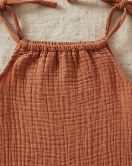 Musselin Kleid Maedchen Orange - Baby Slip Gelb - Ansicht 3