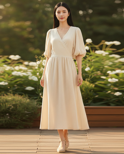 Musselin Kleid Maxi - aus 100% Baumwolle | Musselin Kleid - Ansicht 1