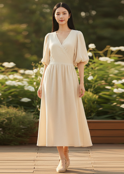 Musselin Kleid Maxi - aus 100% Baumwolle | Musselin Kleid - Ansicht 1