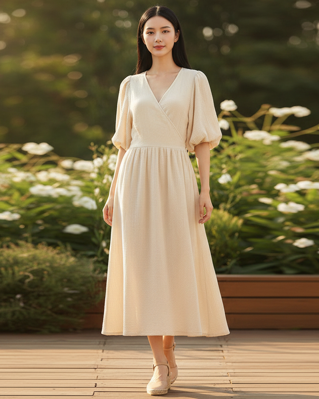 Musselin Kleid Maxi - aus 100% Baumwolle | Musselin Kleid - Ansicht 1
