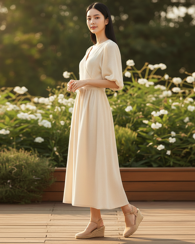 Musselin Kleid Maxi - aus 100% Baumwolle | Musselin Kleid - Ansicht 3