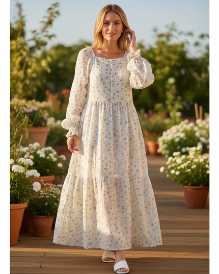 Sommerkleid Musselin Kleid Damen Blumen | Musselin Kleid - Ansicht 1
