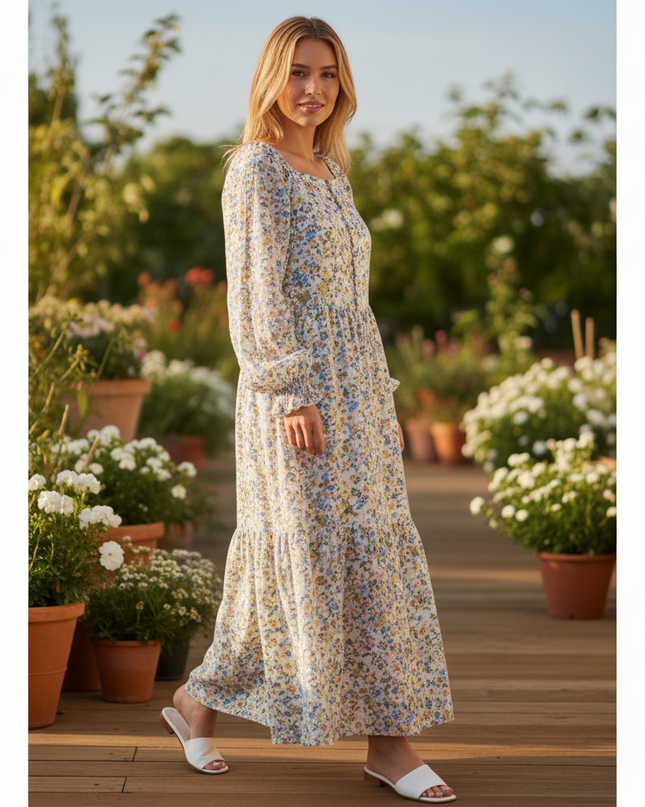 Sommerkleid Musselin Kleid Damen Blumen | Musselin Kleid - Ansicht 3