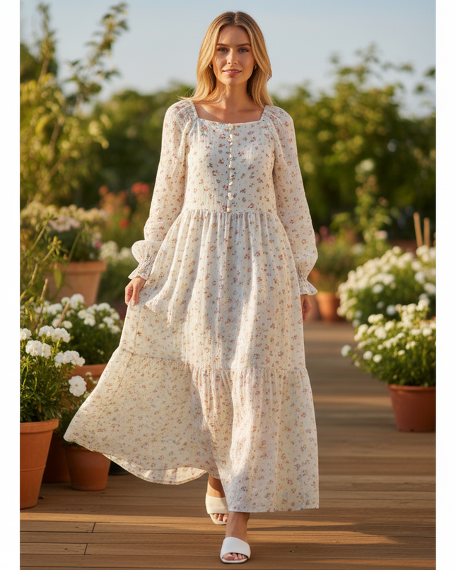 Sommerkleid Musselin Kleid Damen Blumen | Musselin Kleid - Ansicht 5